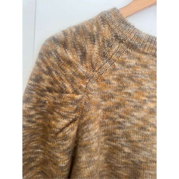 Madewell Crew Neck Space Dye Pleated Sleeve Wool Blend Sweater Cream/Tan Size XL - Picture 11 of 13